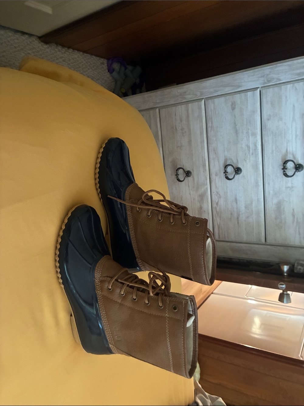 Womans Brown and NavyWaterproof Duck Boots